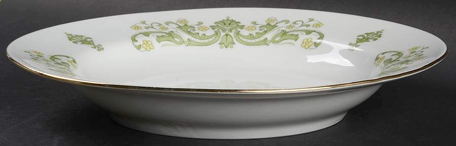 Danube (Yellow Green) Rim Soup Bowl by Montgomery Ward-1