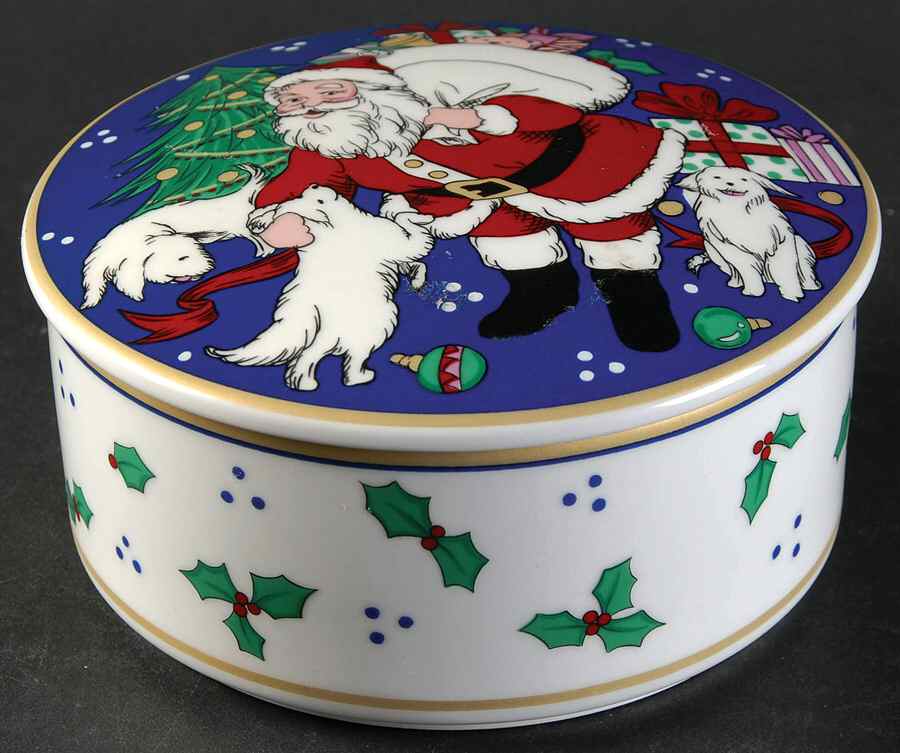 Santa's Season Round Box & Lid by Mikasa-1