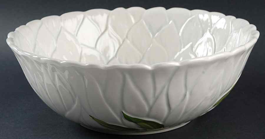 Silk Floral Teal 10" Sculpted Round Vegetable Bowl by Mikasa-1