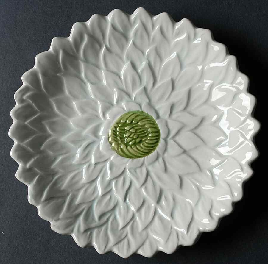 Silk Floral Teal Sculpted Appetizer Plate by Mikasa-1