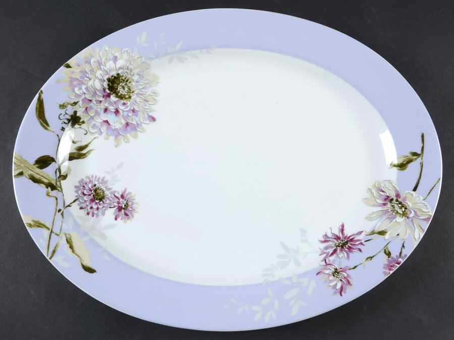 Silk Floral Lavender 16" Oval Serving Platter by Mikasa-1