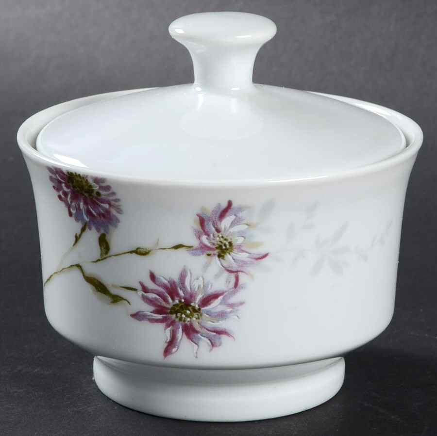 Silk Floral Lavender Sugar Bowl & Lid by Mikasa-1