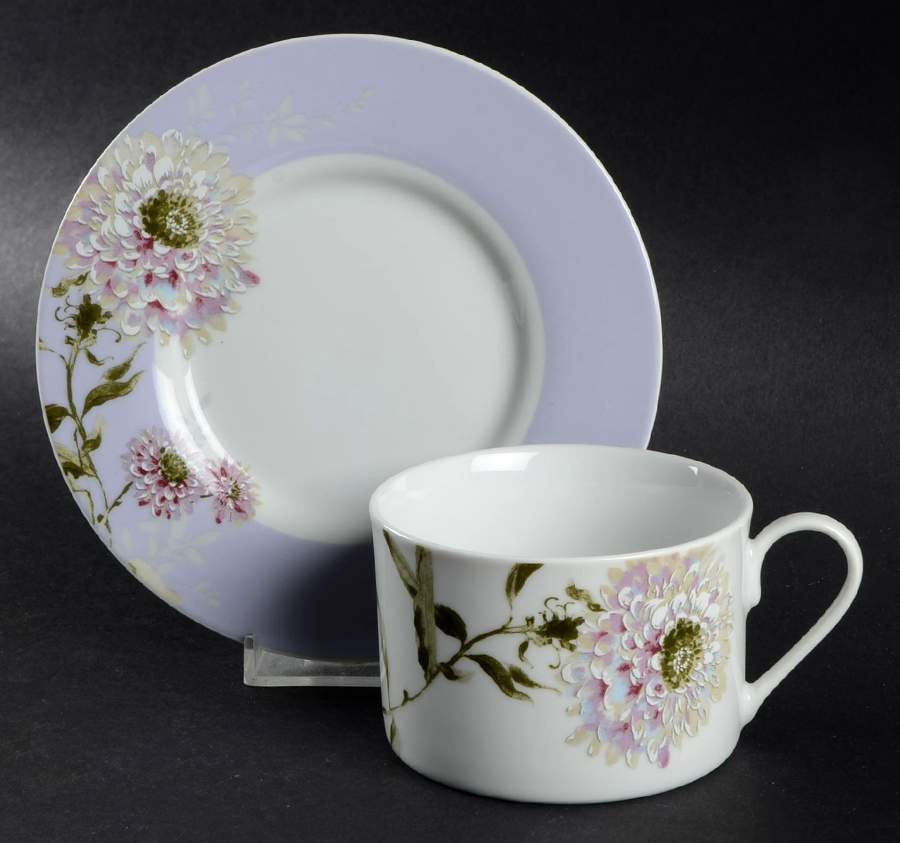 Silk Floral Lavender Flat Cup & Saucer Set by Mikasa-1