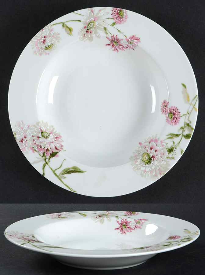 Silk Floral Pink Rim Soup Bowl by Mikasa-1