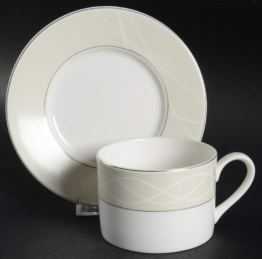 Pearl Elegance Flat Cup & Saucer Set by Mikasa-1