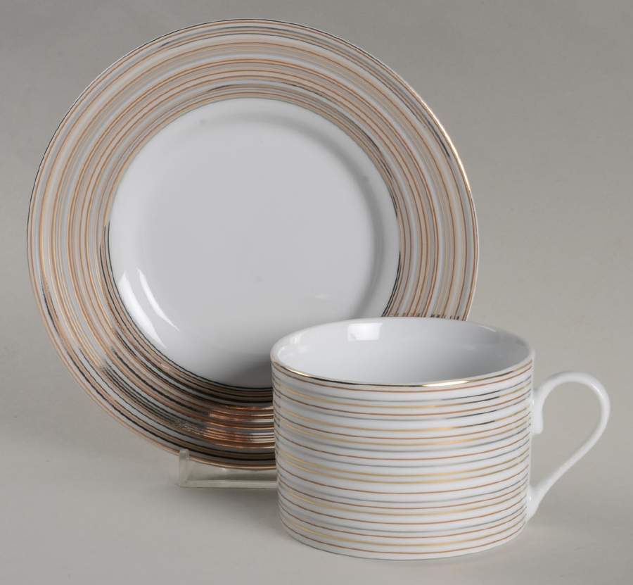 Microstripe Flat Cup & Saucer Set by Mikasa-1