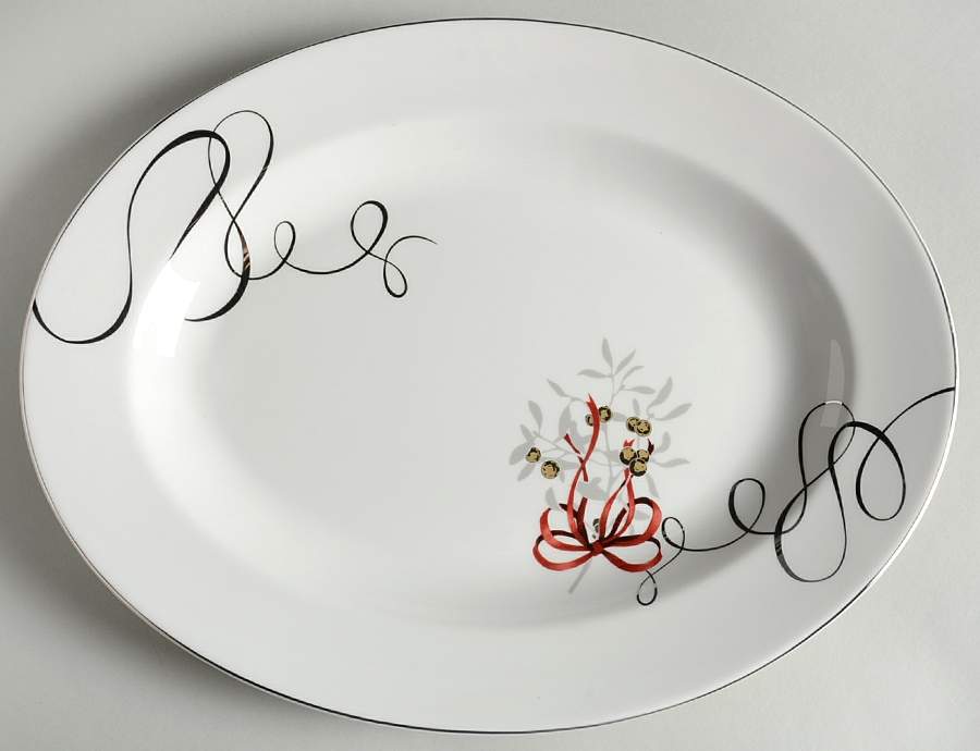 Love Story Holiday 14" Oval Serving Platter by Mikasa-1