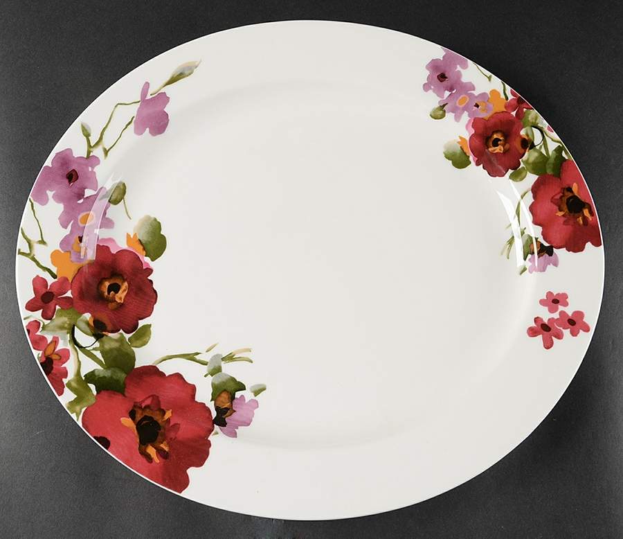 Garden Palette Bouquet 14" Oval Serving Platter by Mikasa-1