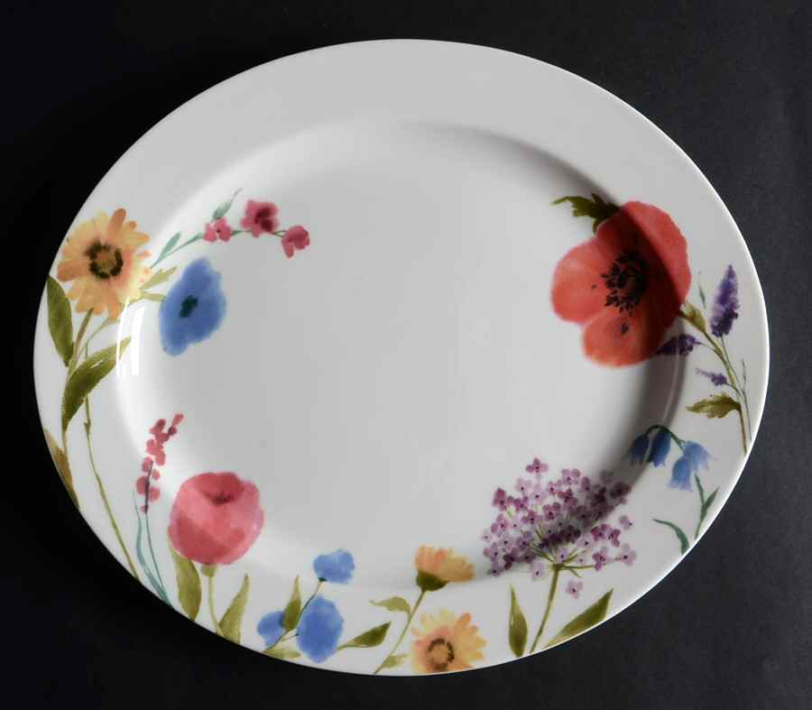 Garden Palette Floral 15" Oval Serving Platter by Mikasa-1