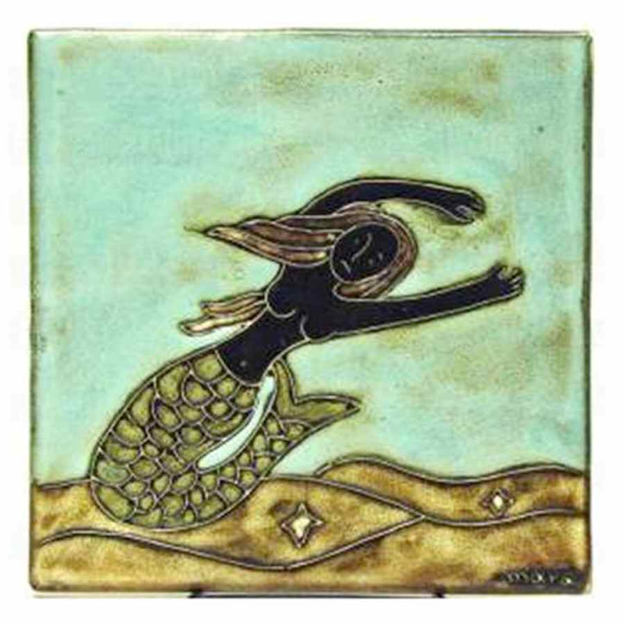 Mermaids Square Trivet by Mara Stoneware-1