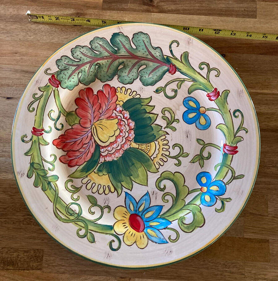 Vanilla Chintz 14" Chop Plate (Round Platter) by Maxcera Corp-1