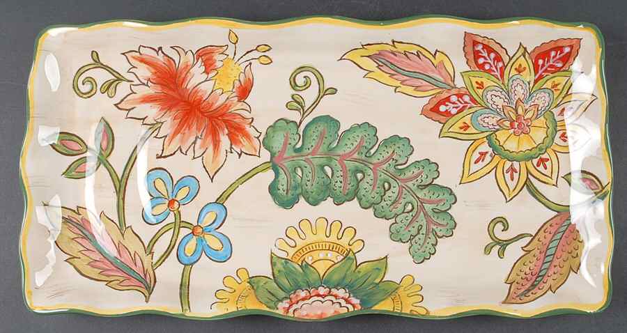Vanilla Chintz Rectangular Serving Platter by Maxcera Corp-1