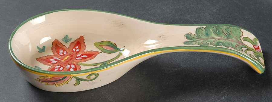 Vanilla Chintz Spoon Rest/Holder (Holds 1 Spoon) by Maxcera Corp-1