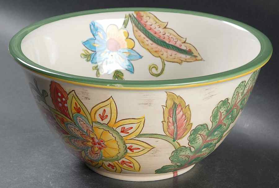Vanilla Chintz 9" Salad Serving Bowl by Maxcera Corp-1