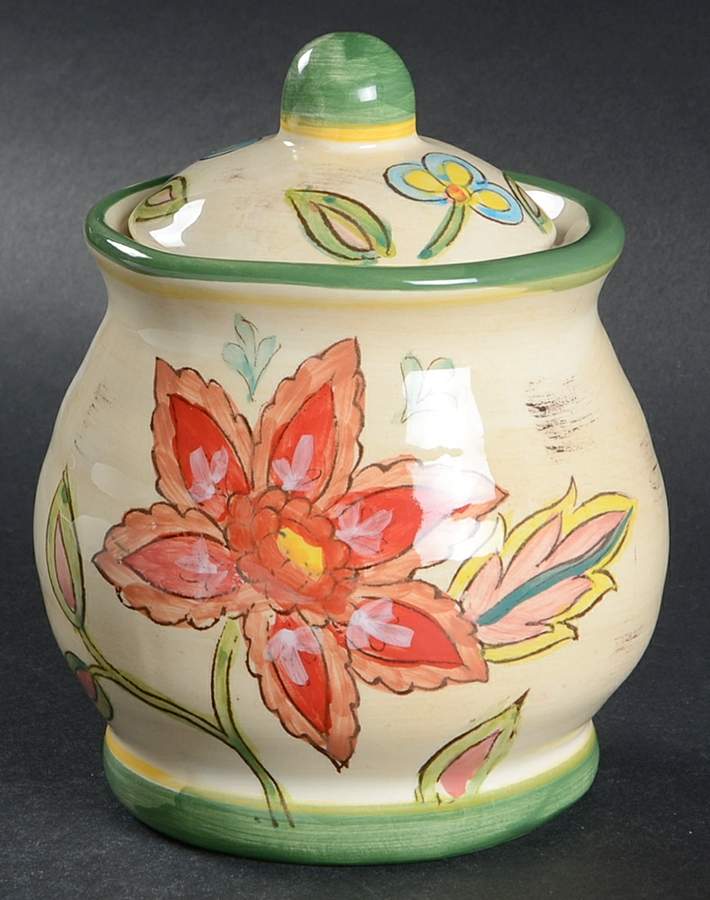Vanilla Chintz Sugar Bowl & Lid by Maxcera Corp-1