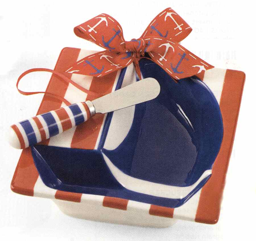 All Hands on Deck Dip Bowl & Spreader Set by Mud Pie-1