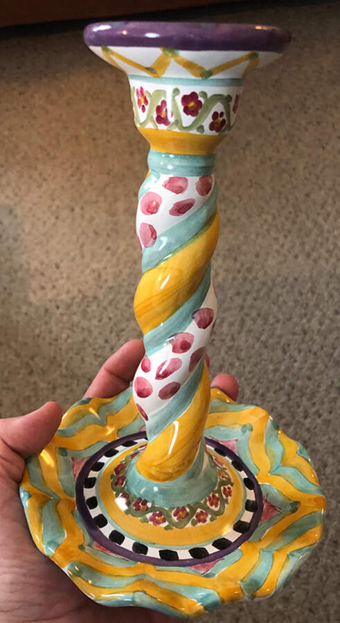 Hitchcock Field 8" Tall Candlestick by MacKenzie-Childs-1