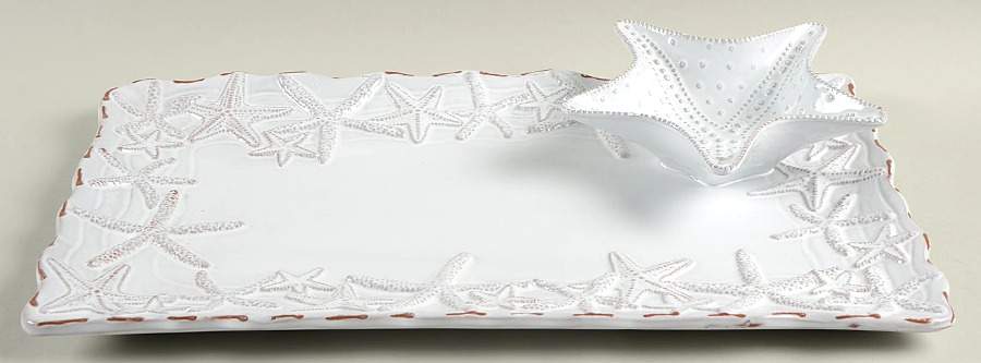 Classic Shell 1 Piece Chip & Dip by Mud Pie-1