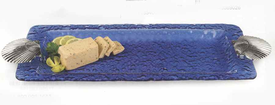 Classic Shell Glass & Metal Rectangular Tray by Mud Pie-1