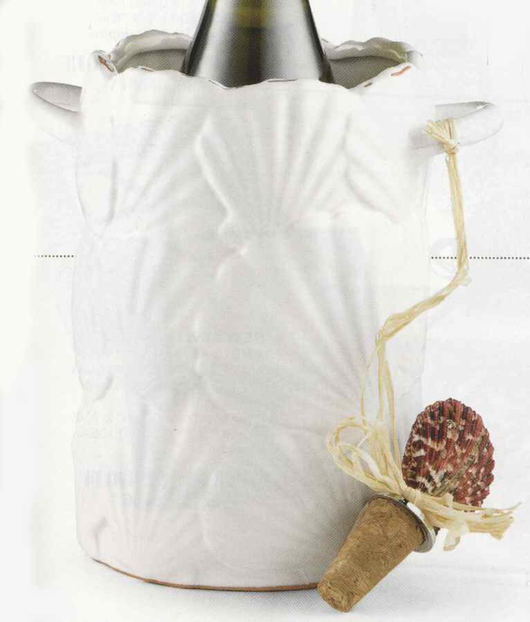 Classic Shell Wine Cooler with Stopper by Mud Pie-1