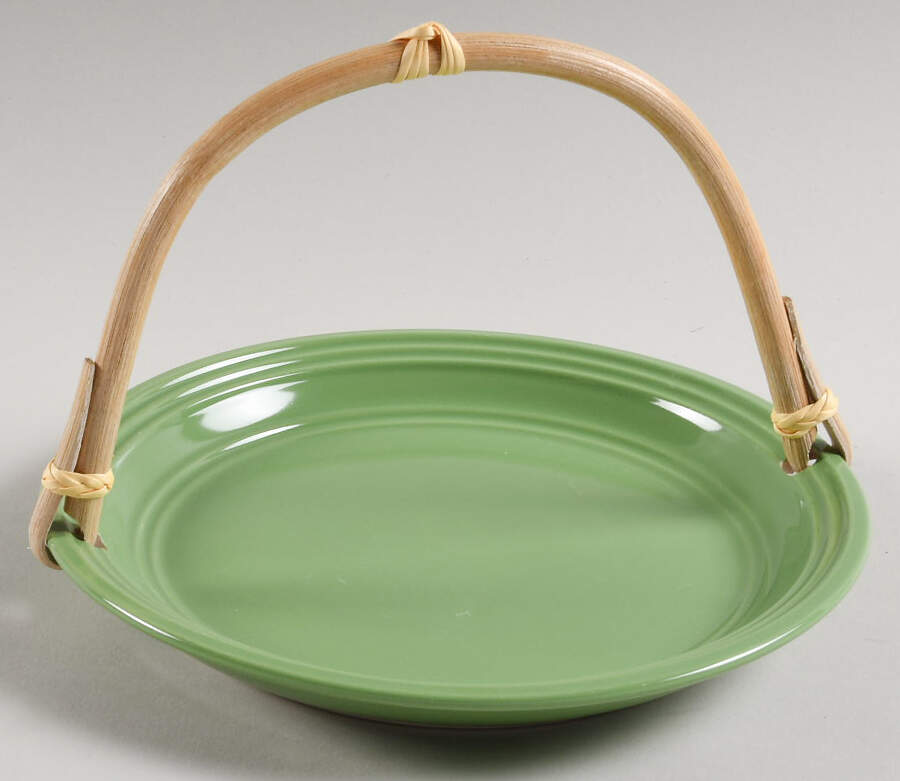 Green Stalk (Rainforest) 5 3/8"-5 5/8" Bamboo Handled Serving Plate  HC by Mainstays-1