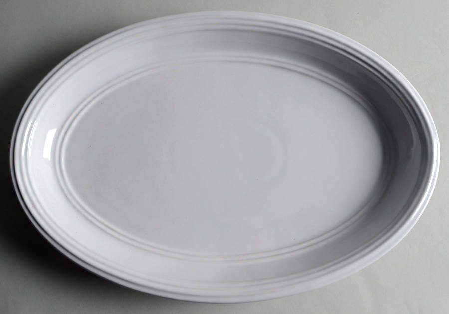 Arctic White (Rainforest) 14" Oval Serving Platter by Mainstays-1
