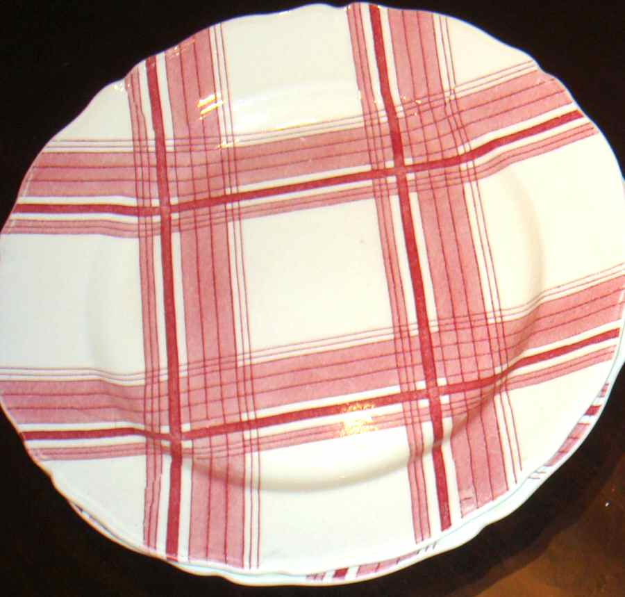 Plaid Red Salad Plate by W R Midwinter Ltd-1