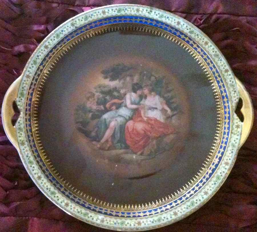MAI15 Handled Cake Plate by J S Maier-1