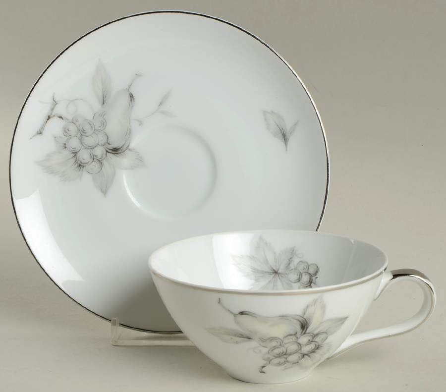 Shadow Flat Cup & Saucer Set by Meito-1