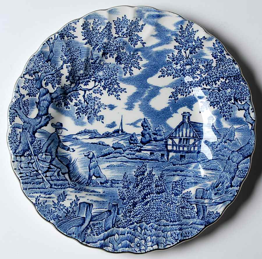 Hunter Blue (Platinum Trim) Bread & Butter Plate by Myott Staffordshire-1
