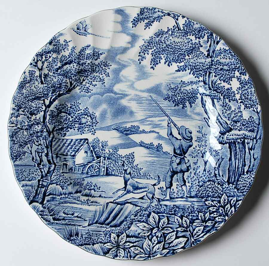 Hunter Blue (Platinum Trim) Salad Plate by Myott Staffordshire-1
