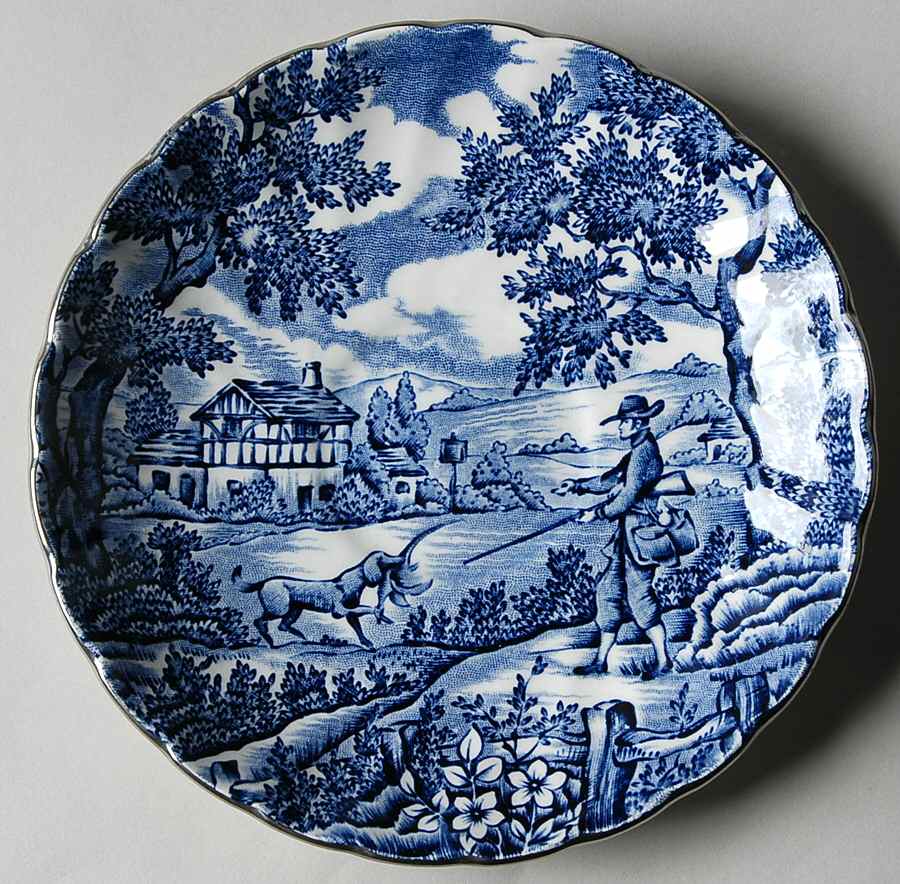 Hunter Blue (Platinum Trim) Saucer by Myott Staffordshire-1