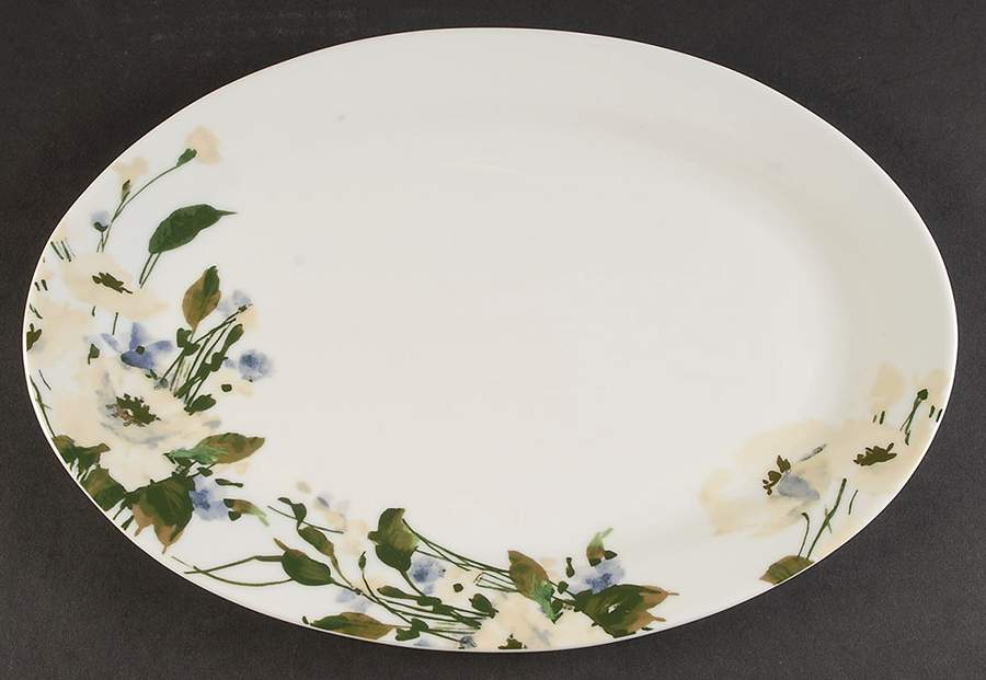 Linen Bloom 14" Oval Serving Platter by Mikasa-1