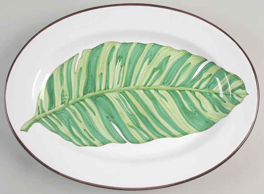 Banana Leaf 16" Fish Platter by Mariposa-1