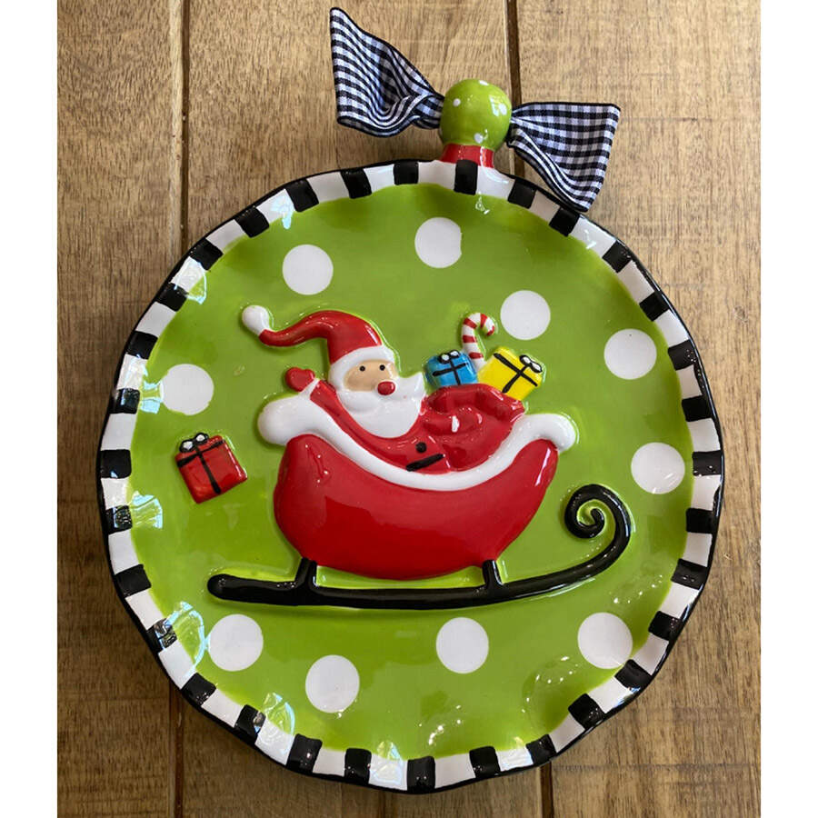 Sleigh Bells Dessert/Pie Plate by Mud Pie-1