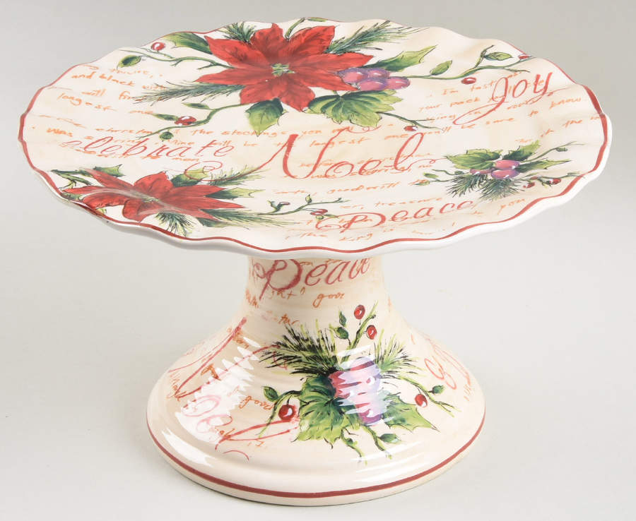 Noel 10" Diameter Pedestal Cake Stand by Maxcera Corp-1