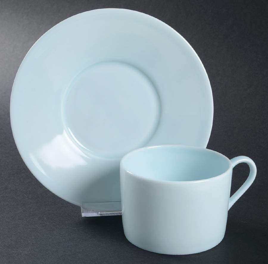 Skylands Blue Flat Cup & Saucer Set by Martha Stewart-1
