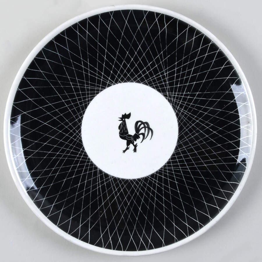 Black Cockerel Dinner Plate by Mancioli-1