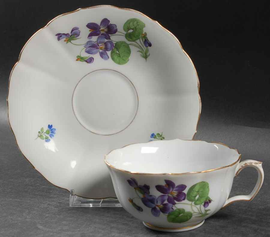 MSS198 Flat Cup & Saucer Set by Meissen (Germany)-1