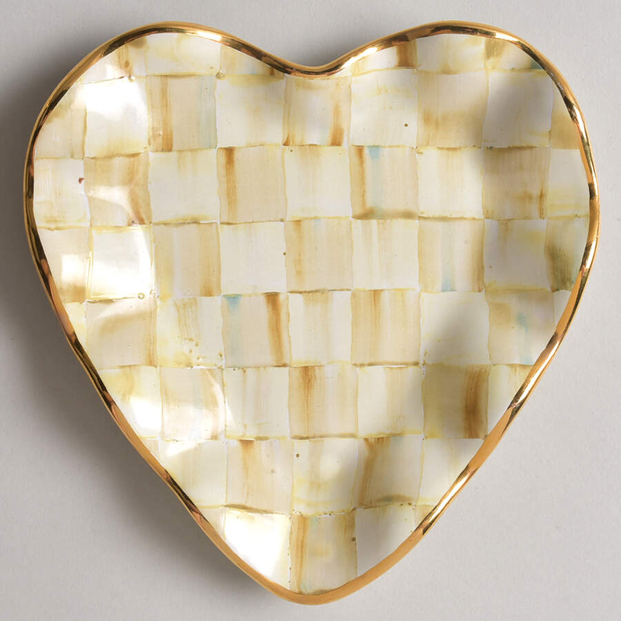 Parchment Check 6" Heart Plate by MacKenzie-Childs-1