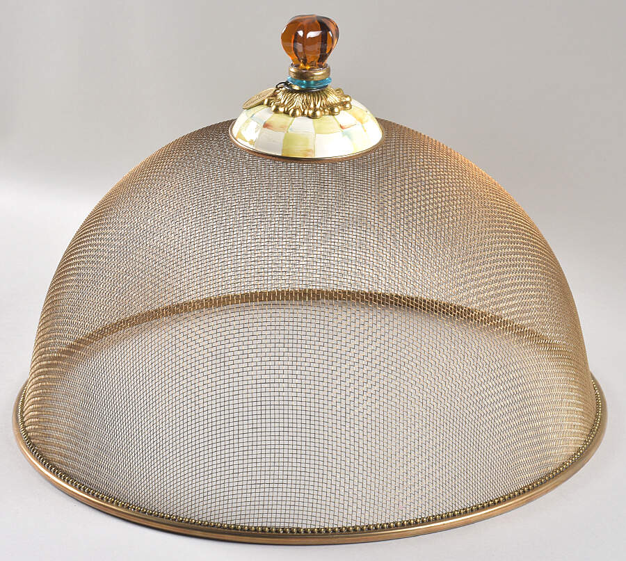 Parchment Check Mesh Food Cover Dome by MacKenzie-Childs-1