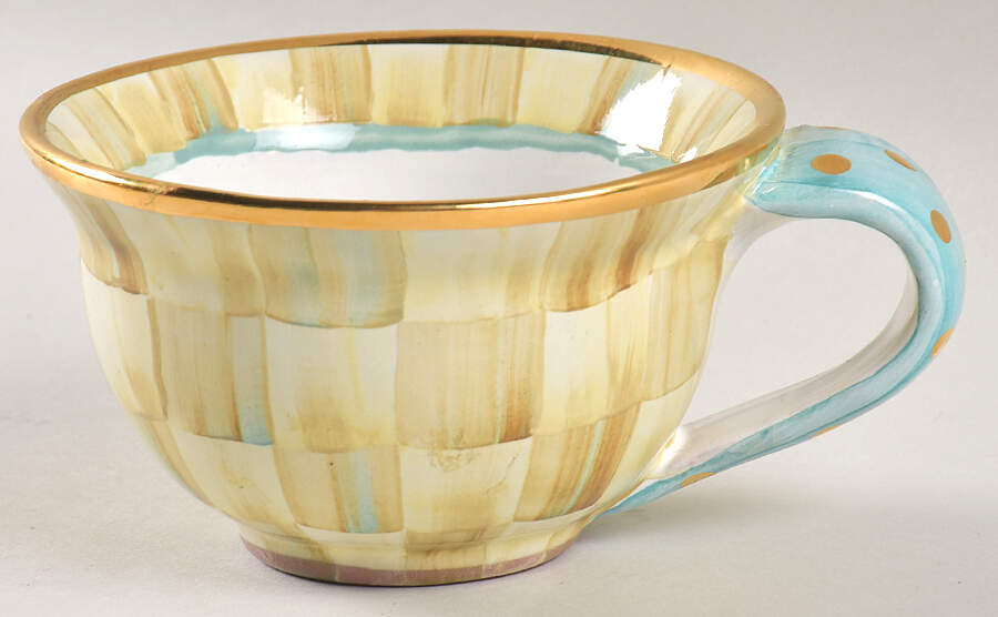 Parchment Check Flat Cup by MacKenzie-Childs-1
