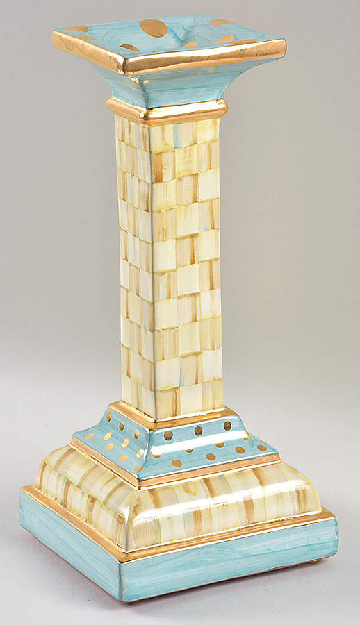 Parchment Check 10" Candlestick by MacKenzie-Childs-1