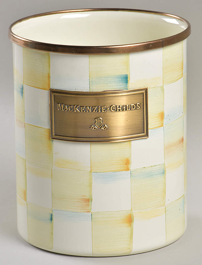 Parchment Check (Enamelware) Medium Canister No Lid by MacKenzie-Childs-1