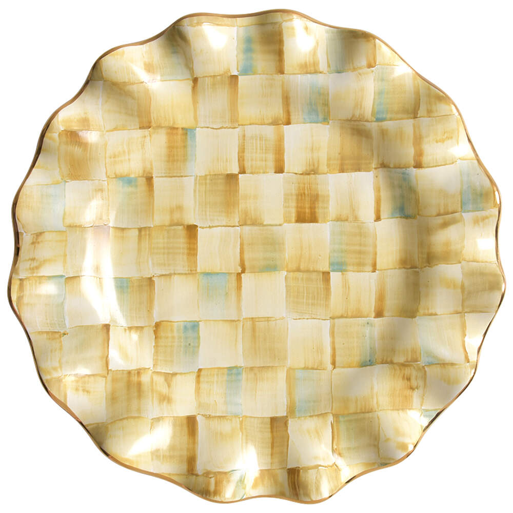 Parchment Check Dinner Plate by MacKenzie-Childs-1
