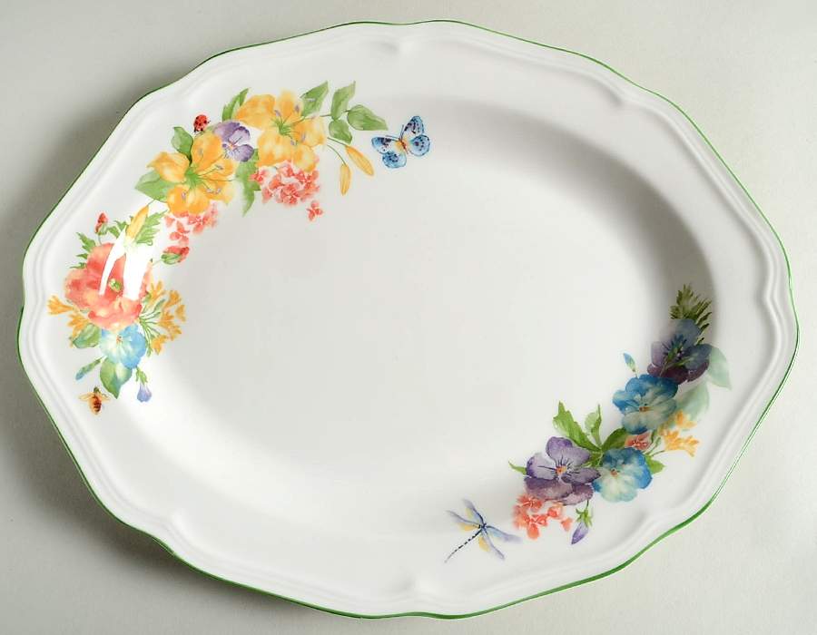 Antique Garden 14" Oval Serving Platter by Mikasa-1