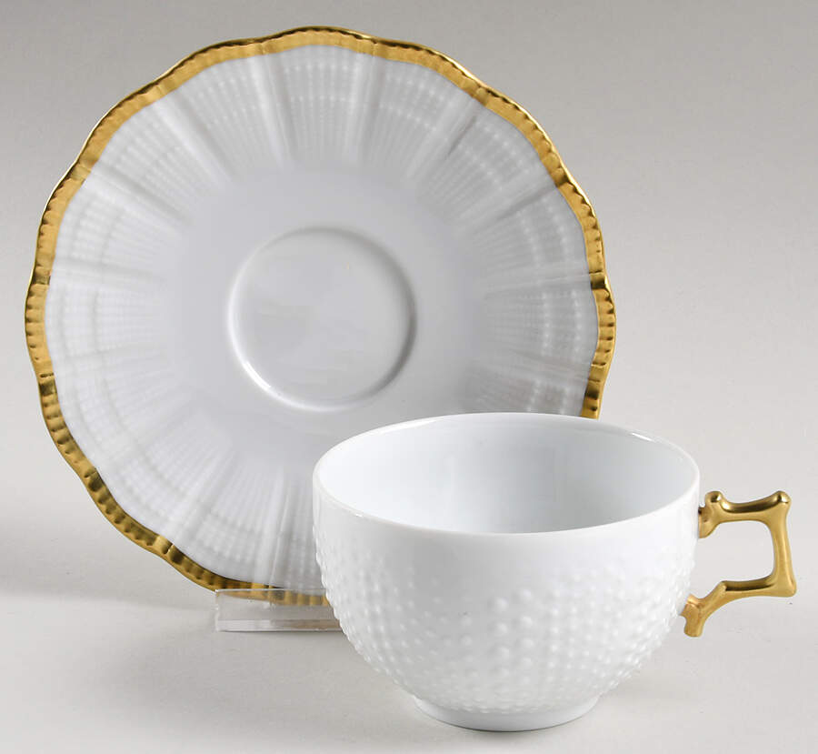 Corail Gold Flat Cup & Saucer Set by Medard de Noblat-1