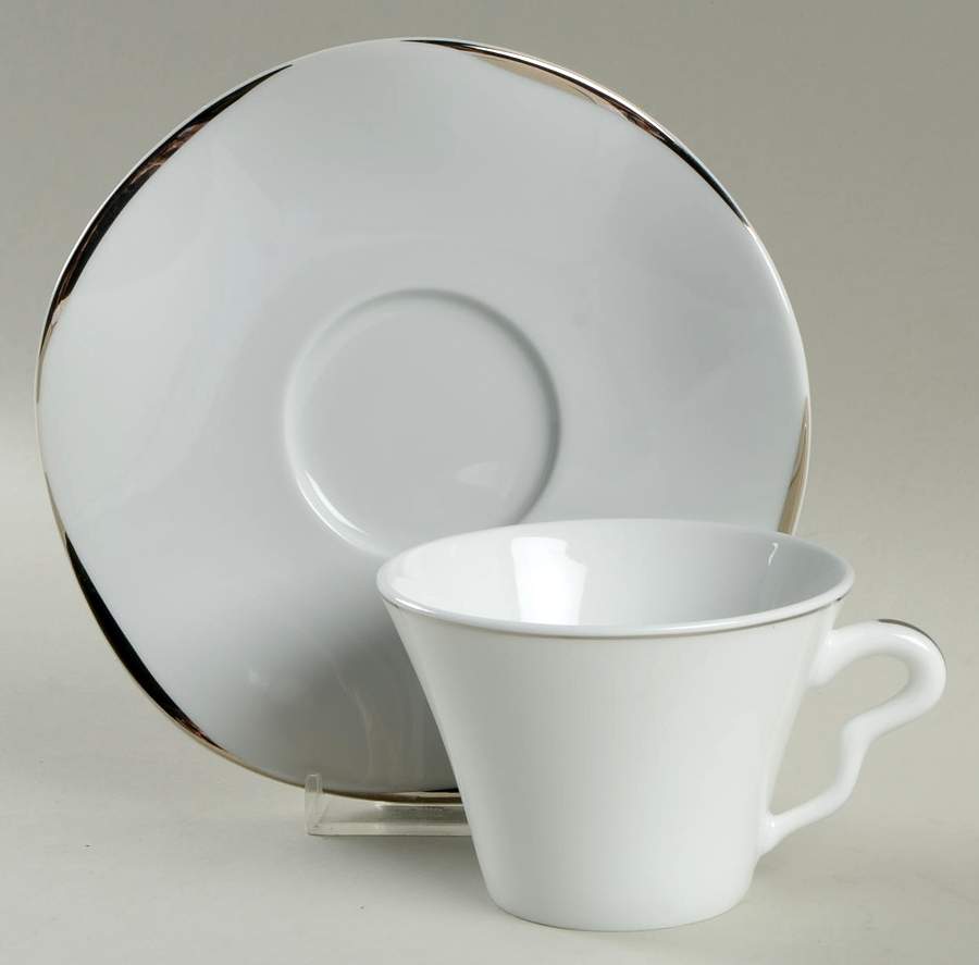 Etincelle Platine (Platinum) Flat Cup & Saucer Set by Medard de Noblat-1