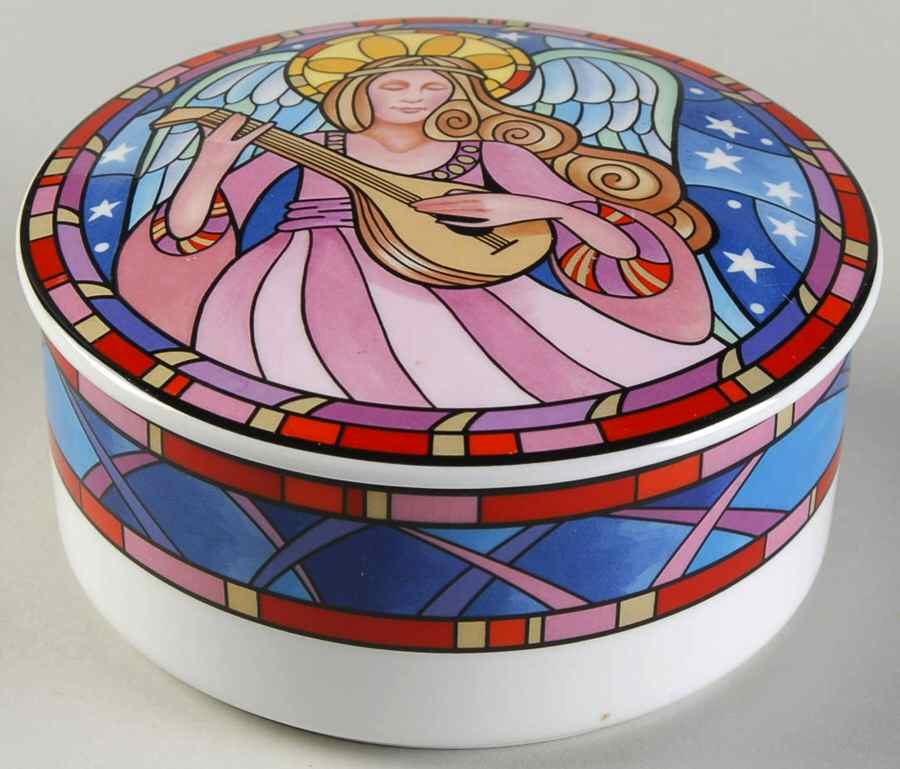 Herald Angel Round Box & Lid by Mikasa-1
