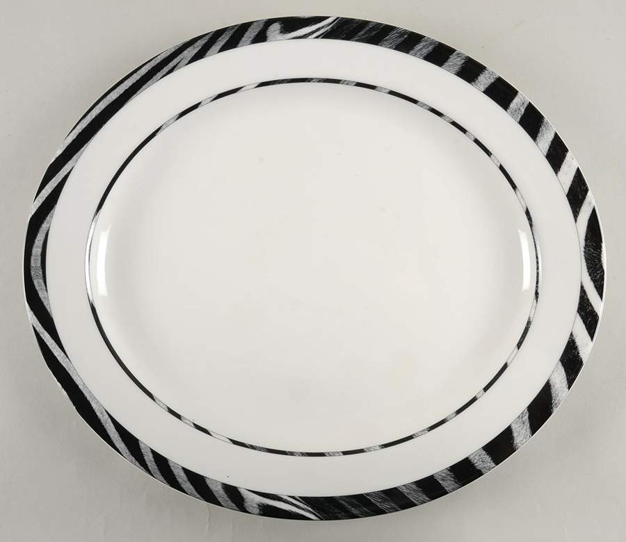 Wild Zebra 15" Oval Serving Platter by Mikasa-1